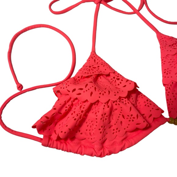 Victorias Secret String Bikini Size M Medium Triangle Ruffle Beaded Beach Sexy - Picture 7 of 16